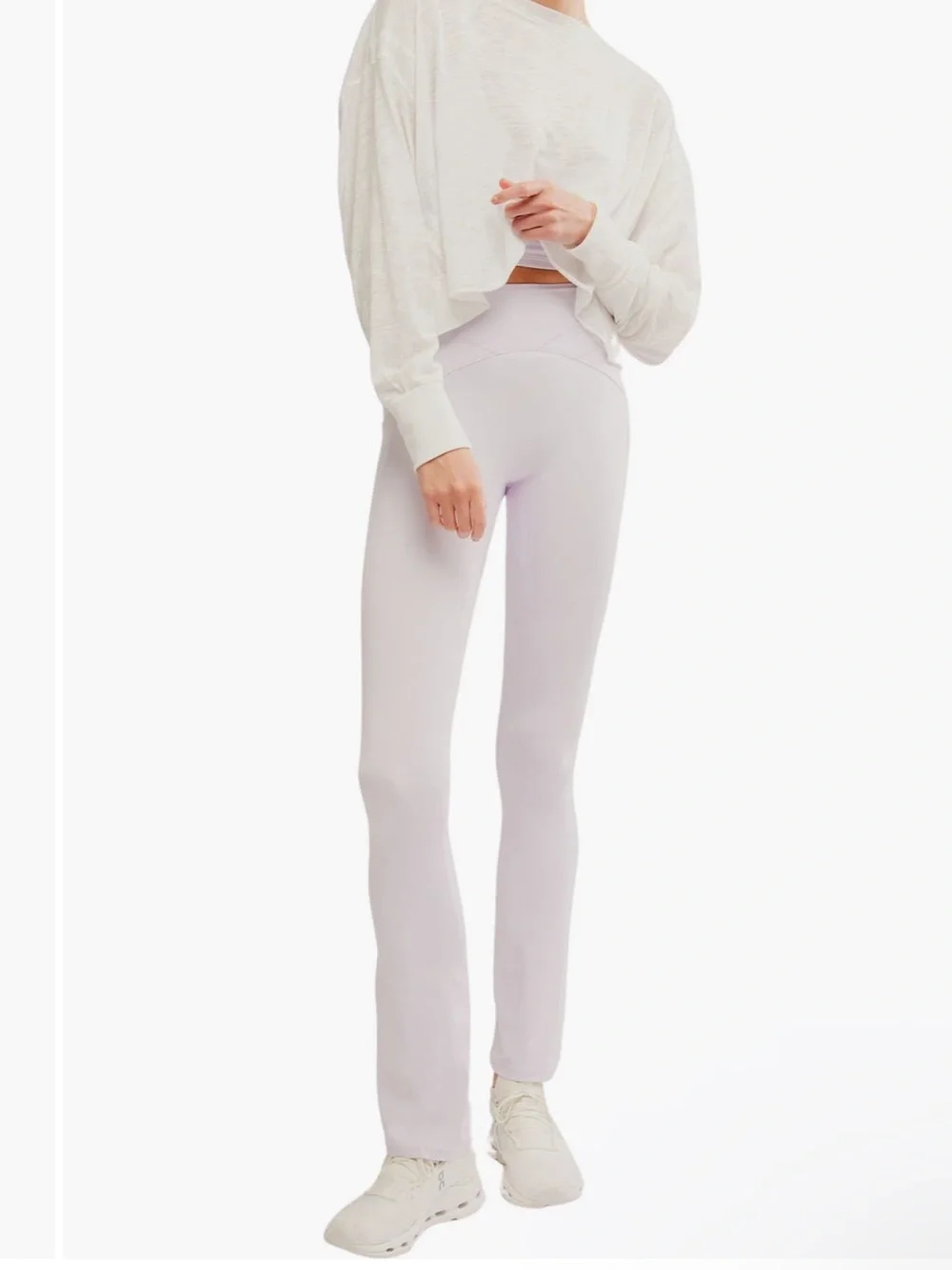 Free People Mountain Blazing Pocket Flare Leggings Rose Quartz Heather Large NWT